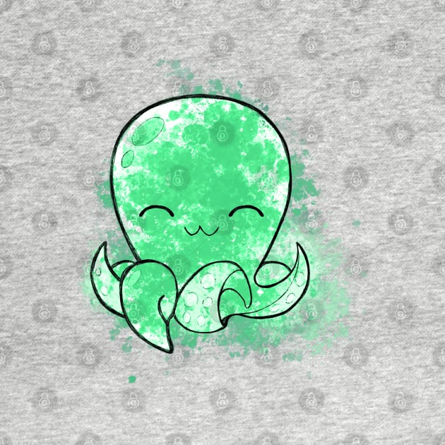 Cute green octopus by Uwaki